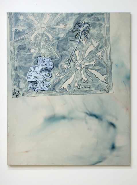 Feet on the Ground (Granite, Mines and Iron Ore) (2014) Akryl og papir på lerret. 155x125 cm.